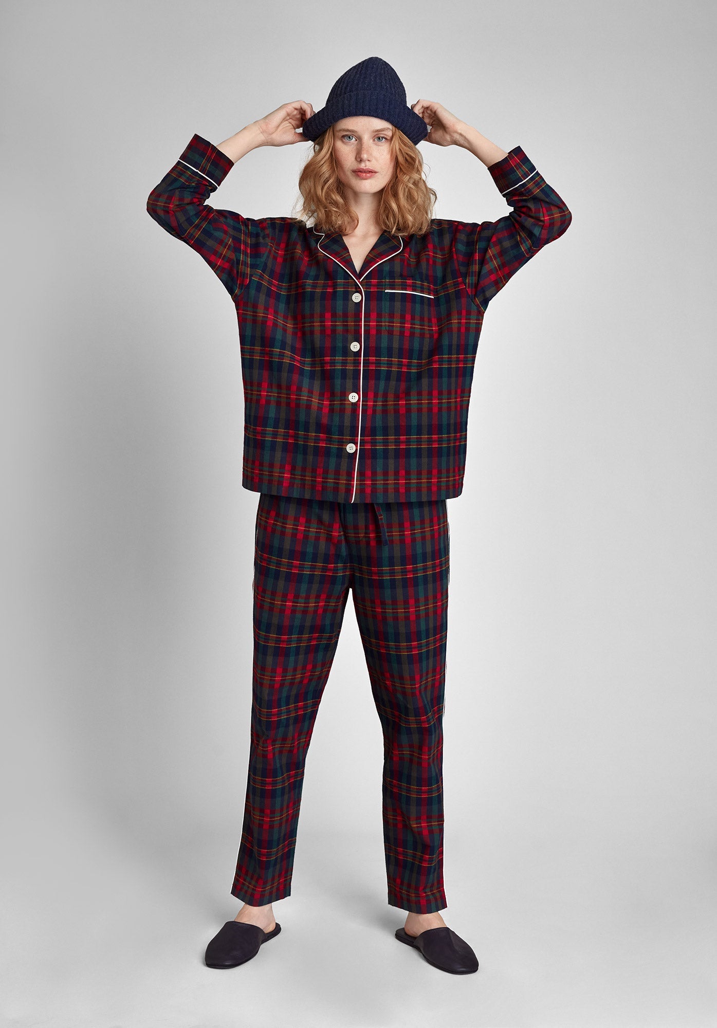 Marina Pajama Set in Berry Plaid Flannel