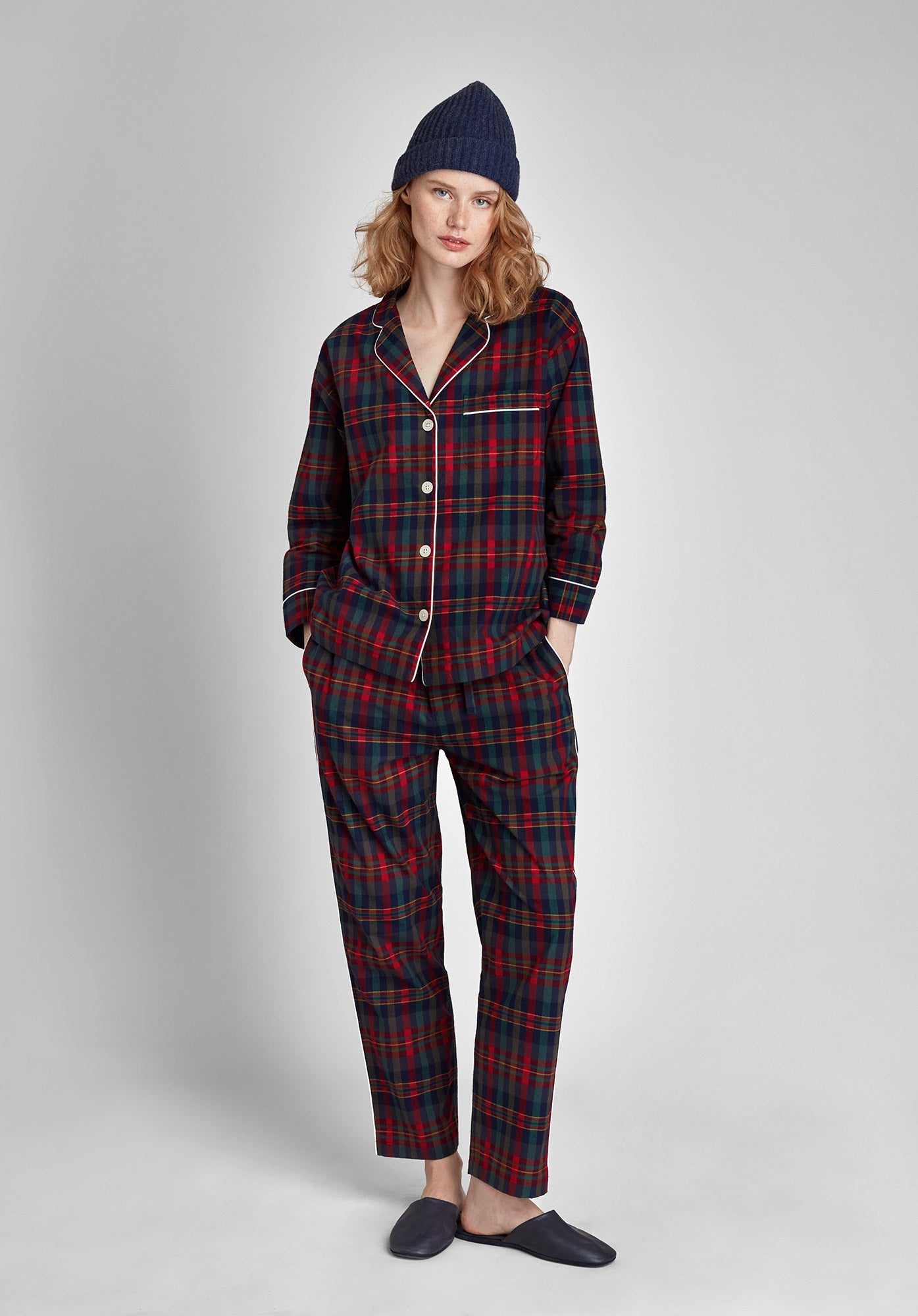 Marina Pajama Set in Berry Plaid Flannel