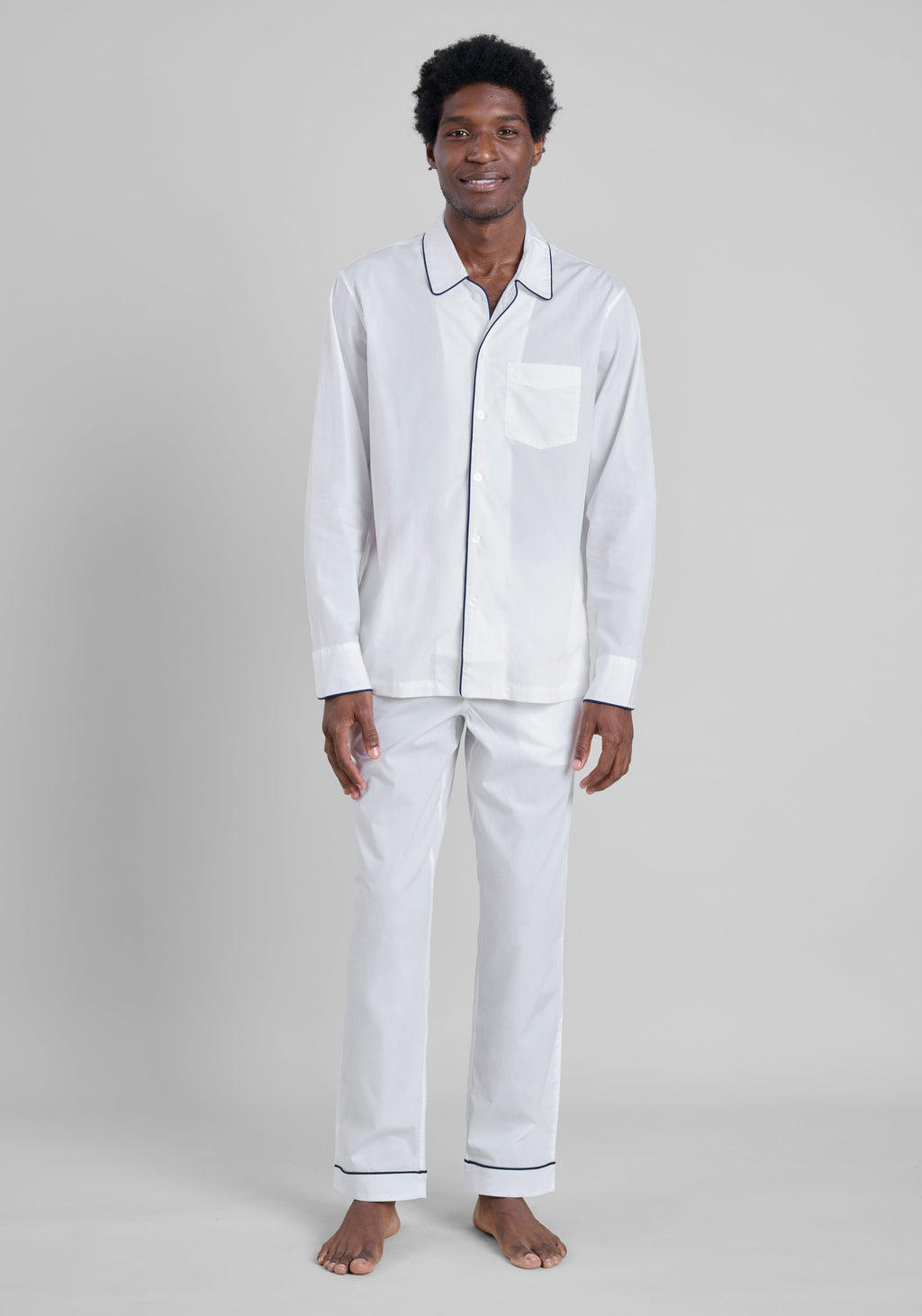 Henry Pajama Set in White Poplin