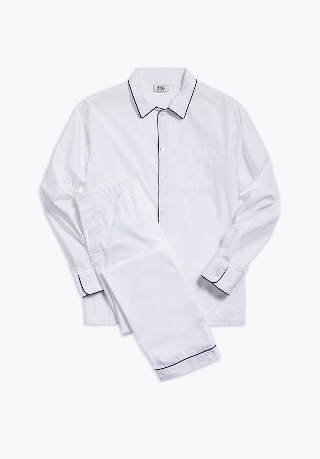 Henry Pajama Set in White Poplin