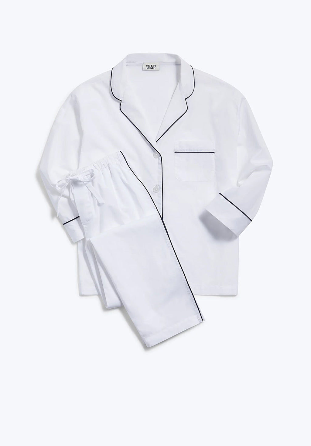 Marina Pajama Set in White Poplin